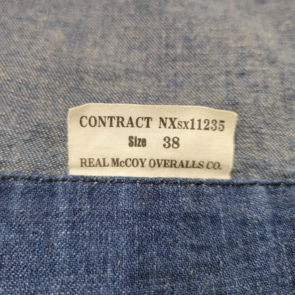 【中古品】【メンズ】 The REAL McCOY'S ザリアルマッコイズ USN STENCIL SHAWL COLLAR DENIM COVERALL JACKET ステンシル ショールカラー デニム カバーオール ジャケット 145-260601-as-11-izu サイズ：38 カラー：インディゴ 万代Net店