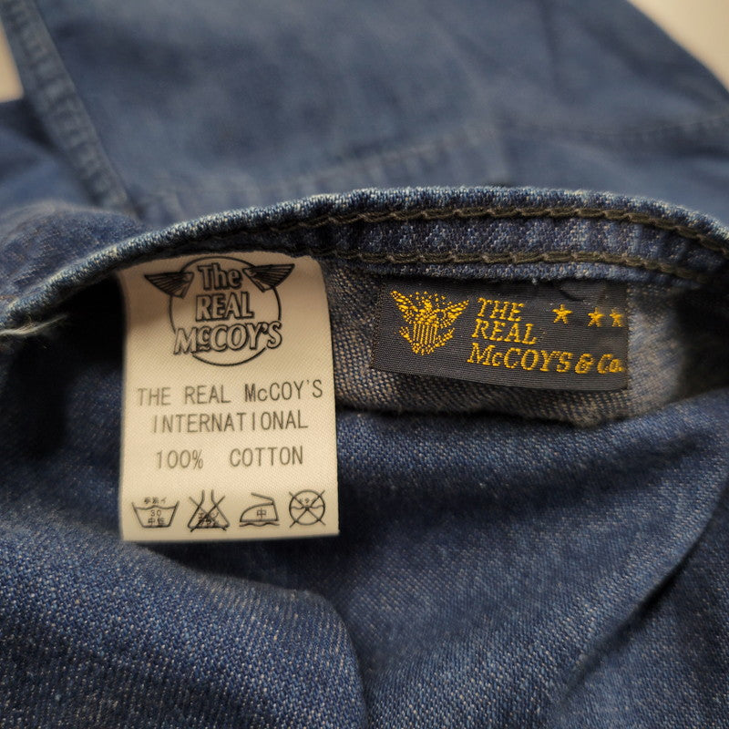 【中古品】【メンズ】 The REAL McCOY'S ザリアルマッコイズ USN STENCIL SHAWL COLLAR DENIM COVERALL JACKET ステンシル ショールカラー デニム カバーオール ジャケット 145-260601-as-11-izu サイズ：38 カラー：インディゴ 万代Net店
