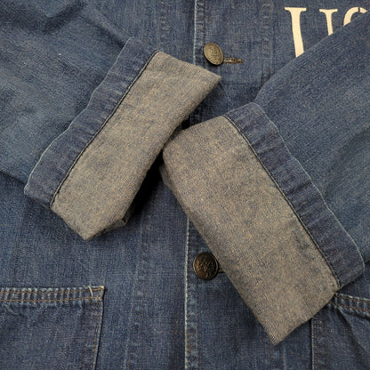 【中古品】【メンズ】 The REAL McCOY'S ザリアルマッコイズ USN STENCIL SHAWL COLLAR DENIM COVERALL JACKET ステンシル ショールカラー デニム カバーオール ジャケット 145-260601-as-11-izu サイズ：38 カラー：インディゴ 万代Net店