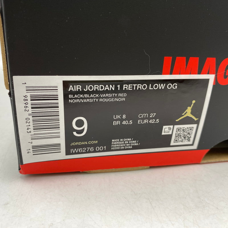 【中古美品】【メンズ】 NIKE ナイキ AIR JORDAN 1 RETRO LOW OG IW6276-001 エア ジョーダン 1 レトロ ロー OG スニーカー 靴 160-260602-as-04-izu サイズ：27cm カラー：BLACK/BLACK-VARSITY RED 万代Net店