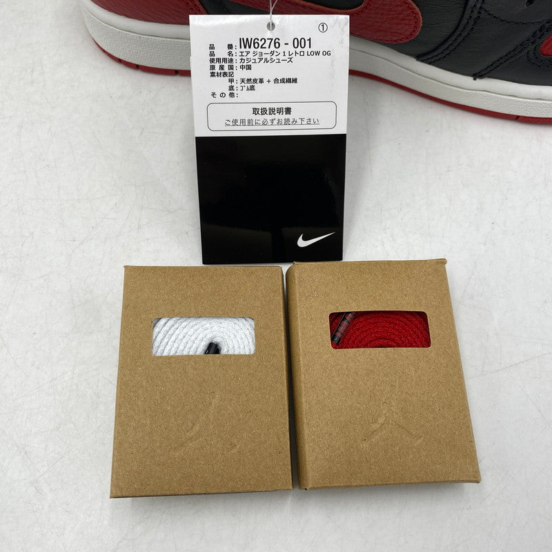 【中古美品】【メンズ】 NIKE ナイキ AIR JORDAN 1 RETRO LOW OG IW6276-001 エア ジョーダン 1 レトロ ロー OG スニーカー 靴 160-260602-as-04-izu サイズ：27cm カラー：BLACK/BLACK-VARSITY RED 万代Net店
