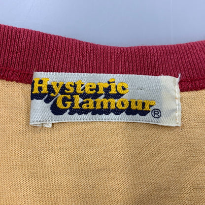 【中古品】【メンズ】 HYSTERIC GLAMOUR ヒステリックグラマー 2CL-4510 90’S RAGLAN S S TEE ラグラン ショートスリーブ Tシャツ トップス 半袖 140-260606-ya-06-izu サイズ：F カラー：オレンジ系×レッド 万代Net店