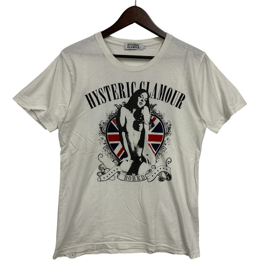 【中古品】【メンズ】 HYSTERIC GLAMOUR ヒステリックグラマー GRAPHIC S S TEE グラフィック ショートスリーブ Tシャツ トップス 半袖 140-260606-ya-07-izu サイズ：S カラー：ホワイト 万代Net店