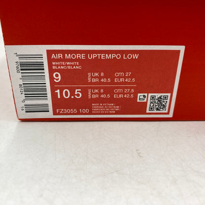 【中古美品】【メンズ】 NIKE ナイキ AIR MORE UPTEMPO LOW FZ3055-100 エア モア アップテンポ ロー スニーカー 靴 160-260602-as-07-izu サイズ：27cm カラー：WHITE/WHITE 万代Net店
