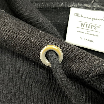 【中古品】【メンズ】 WTAPS ダブルタップス × CHAMPION チャンピオン C8-B114 ACADEMY HOODED CTPL アカデミー フーデッド パーカー トップス 142-260602-kh-03-izu サイズ：XL カラー：ブラック 万代Net店