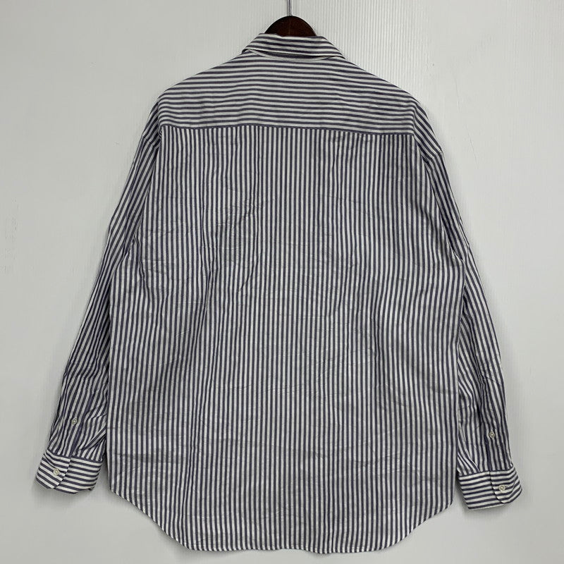 【中古品】【メンズ】 THOMAS MASON トーマスメイソン × BRACTMENT ブラクトメント 3211-231-256 STRIPE SHIRT ストライプ シャツ トップス 長袖 147-260606-ya-08-izu サイズ：38 カラー：ネイビー系×ホワイト 万代Net店