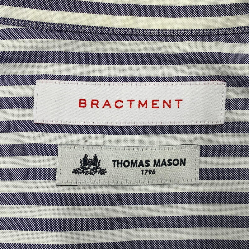 【中古品】【メンズ】 THOMAS MASON トーマスメイソン × BRACTMENT ブラクトメント 3211-231-256 STRIPE SHIRT ストライプ シャツ トップス 長袖 147-260606-ya-08-izu サイズ：38 カラー：ネイビー系×ホワイト 万代Net店