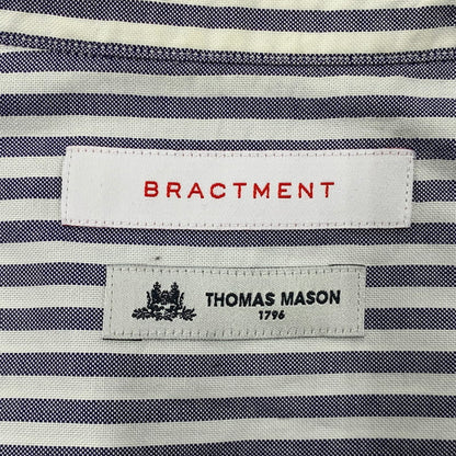 【中古品】【メンズ】 THOMAS MASON トーマスメイソン × BRACTMENT ブラクトメント 3211-231-256 STRIPE SHIRT ストライプ シャツ トップス 長袖 147-260606-ya-08-izu サイズ：38 カラー：ネイビー系×ホワイト 万代Net店