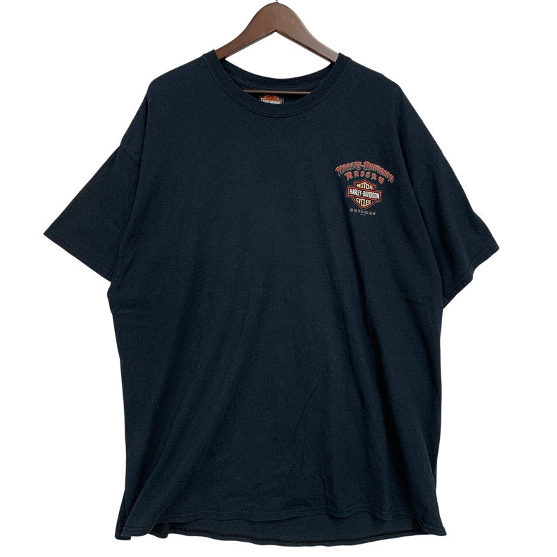 【中古品】【メンズ】 HARLEY-DAVIDSON ハーレーダビッドソン c2017 PIRATE SCULL PRINT TEE パイレート スカル プリント Tシャツ トップス 半袖 146-260606-ya-05-izu サイズ：2XL カラー：ネイビー系 万代Net店