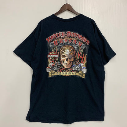 【中古品】【メンズ】 HARLEY-DAVIDSON ハーレーダビッドソン c2017 PIRATE SCULL PRINT TEE パイレート スカル プリント Tシャツ トップス 半袖 146-260606-ya-05-izu サイズ：2XL カラー：ネイビー系 万代Net店