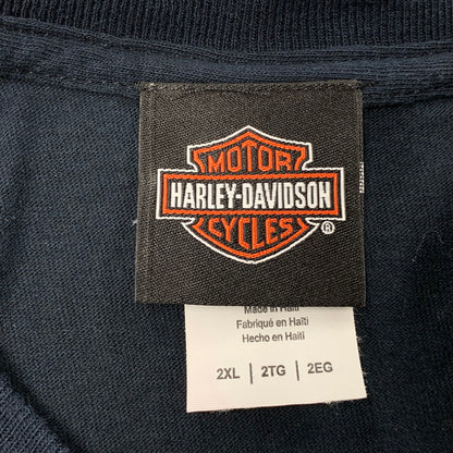 【中古品】【メンズ】 HARLEY-DAVIDSON ハーレーダビッドソン c2017 PIRATE SCULL PRINT TEE パイレート スカル プリント Tシャツ トップス 半袖 146-260606-ya-05-izu サイズ：2XL カラー：ネイビー系 万代Net店