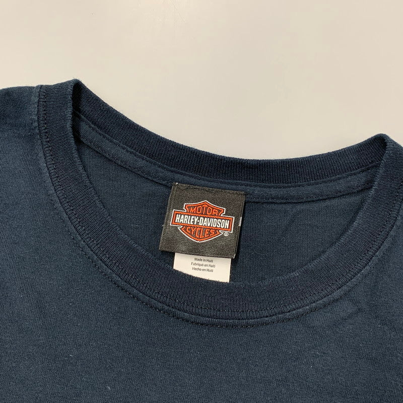 【中古品】【メンズ】 HARLEY-DAVIDSON ハーレーダビッドソン c2017 PIRATE SCULL PRINT TEE パイレート スカル プリント Tシャツ トップス 半袖 146-260606-ya-05-izu サイズ：2XL カラー：ネイビー系 万代Net店