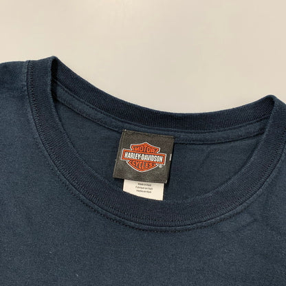 【中古品】【メンズ】 HARLEY-DAVIDSON ハーレーダビッドソン c2017 PIRATE SCULL PRINT TEE パイレート スカル プリント Tシャツ トップス 半袖 146-260606-ya-05-izu サイズ：2XL カラー：ネイビー系 万代Net店