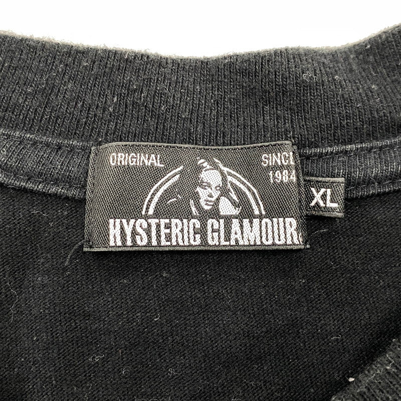 【中古品】【メンズ】 HYSTERIC GLAMOUR ヒステリックグラマー 02193CL03 TALK TO ME GIRL トークトゥミーガール L S ロングスリーブ TEE Tシャツ トップス 長袖 140-260608-ya-06-izu サイズ：XL カラー：ブラック 万代Net店
