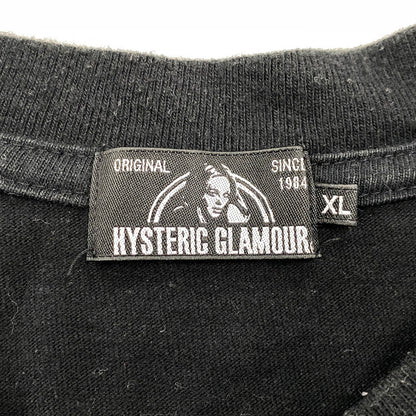 【中古品】【メンズ】 HYSTERIC GLAMOUR ヒステリックグラマー 02193CL03 TALK TO ME GIRL トークトゥミーガール L S ロングスリーブ TEE Tシャツ トップス 長袖 140-260608-ya-06-izu サイズ：XL カラー：ブラック 万代Net店