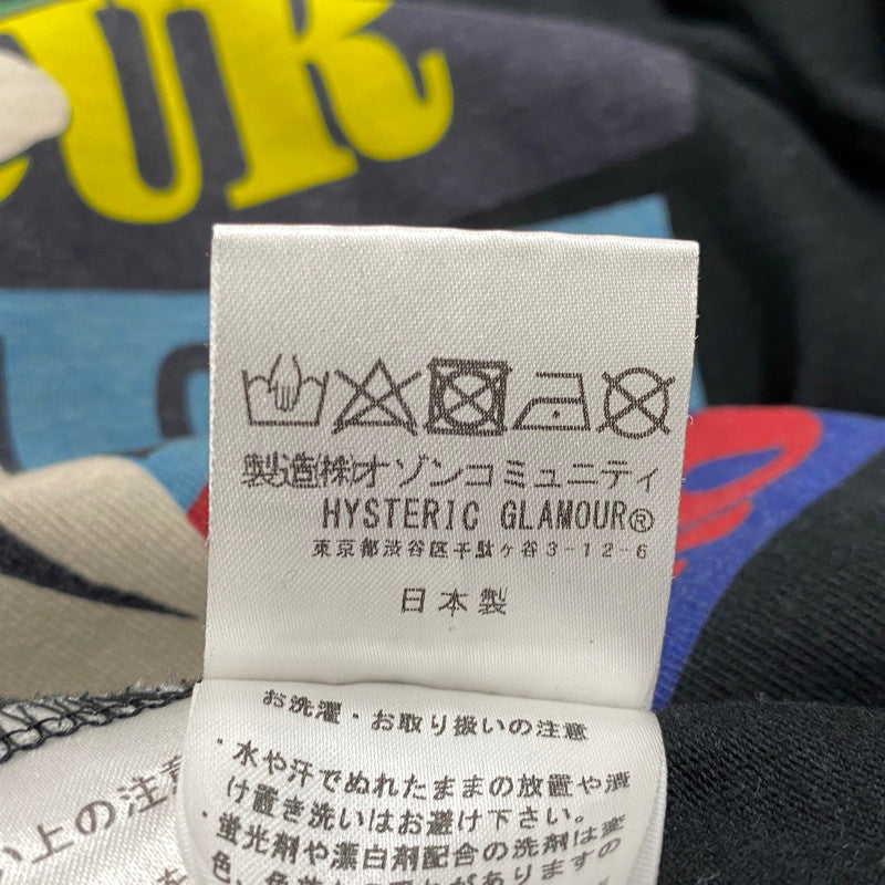 【中古品】【メンズ】 HYSTERIC GLAMOUR ヒステリックグラマー 02193CL03 TALK TO ME GIRL トークトゥミーガール L S ロングスリーブ TEE Tシャツ トップス 長袖 140-260608-ya-06-izu サイズ：XL カラー：ブラック 万代Net店