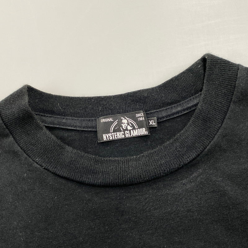 【中古品】【メンズ】 HYSTERIC GLAMOUR ヒステリックグラマー 02193CL03 TALK TO ME GIRL トークトゥミーガール L S ロングスリーブ TEE Tシャツ トップス 長袖 140-260608-ya-06-izu サイズ：XL カラー：ブラック 万代Net店