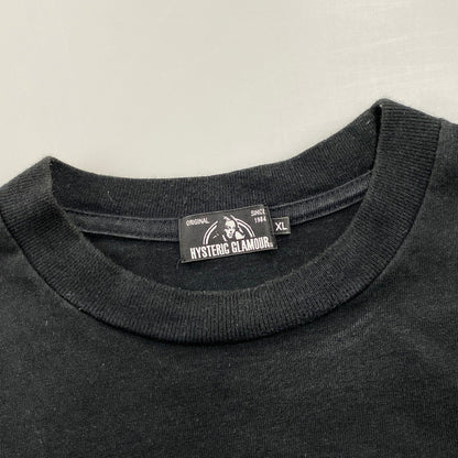 【中古品】【メンズ】 HYSTERIC GLAMOUR ヒステリックグラマー 02193CL03 TALK TO ME GIRL トークトゥミーガール L S ロングスリーブ TEE Tシャツ トップス 長袖 140-260608-ya-06-izu サイズ：XL カラー：ブラック 万代Net店