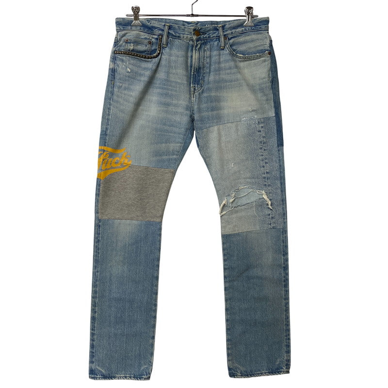 【中古品】【メンズ】 HYSTERIC GLAMOUR ヒステリックグラマー 02173AP12 STUDS CRASH PAINT DENIM PANTS スタッズ クラッシュ ペイント デニム パンツ ボトムス ズボン 151-260604-cs-08-izu サイズ：34 カラー：ライトインディゴ 万代Net店