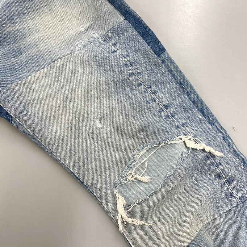 【中古品】【メンズ】 HYSTERIC GLAMOUR ヒステリックグラマー 02173AP12 STUDS CRASH PAINT DENIM PANTS スタッズ クラッシュ ペイント デニム パンツ ボトムス ズボン 151-260604-cs-08-izu サイズ：34 カラー：ライトインディゴ 万代Net店