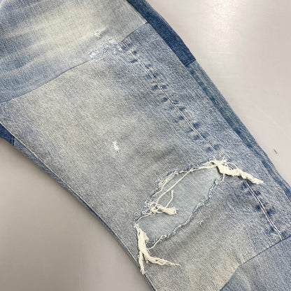 【中古品】【メンズ】 HYSTERIC GLAMOUR ヒステリックグラマー 02173AP12 STUDS CRASH PAINT DENIM PANTS スタッズ クラッシュ ペイント デニム パンツ ボトムス ズボン 151-260604-cs-08-izu サイズ：34 カラー：ライトインディゴ 万代Net店