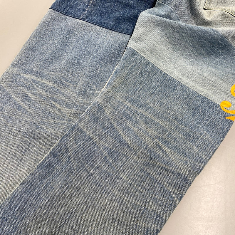 【中古品】【メンズ】 HYSTERIC GLAMOUR ヒステリックグラマー 02173AP12 STUDS CRASH PAINT DENIM PANTS スタッズ クラッシュ ペイント デニム パンツ ボトムス ズボン 151-260604-cs-08-izu サイズ：34 カラー：ライトインディゴ 万代Net店