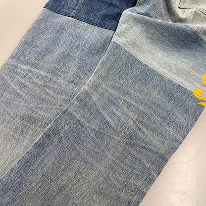 【中古品】【メンズ】 HYSTERIC GLAMOUR ヒステリックグラマー 02173AP12 STUDS CRASH PAINT DENIM PANTS スタッズ クラッシュ ペイント デニム パンツ ボトムス ズボン 151-260604-cs-08-izu サイズ：34 カラー：ライトインディゴ 万代Net店