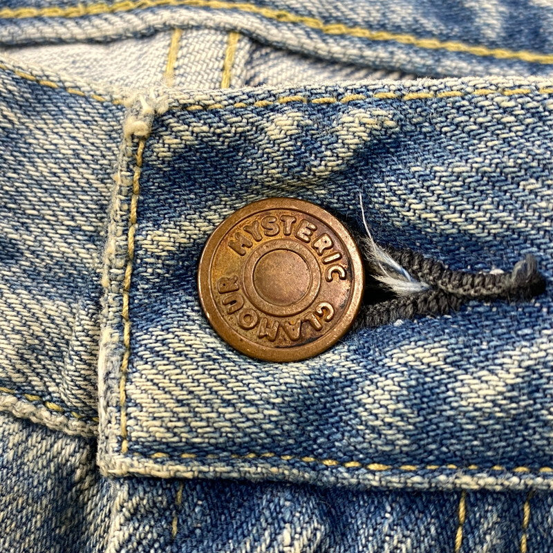 【中古品】【メンズ】 HYSTERIC GLAMOUR ヒステリックグラマー 02173AP12 STUDS CRASH PAINT DENIM PANTS スタッズ クラッシュ ペイント デニム パンツ ボトムス ズボン 151-260604-cs-08-izu サイズ：34 カラー：ライトインディゴ 万代Net店