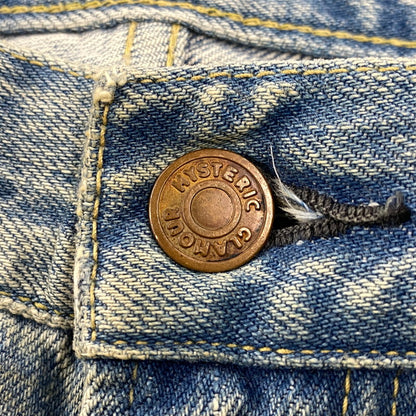 【中古品】【メンズ】 HYSTERIC GLAMOUR ヒステリックグラマー 02173AP12 STUDS CRASH PAINT DENIM PANTS スタッズ クラッシュ ペイント デニム パンツ ボトムス ズボン 151-260604-cs-08-izu サイズ：34 カラー：ライトインディゴ 万代Net店