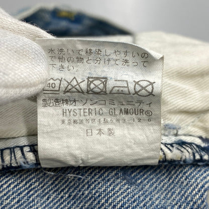【中古品】【メンズ】 HYSTERIC GLAMOUR ヒステリックグラマー 02173AP12 STUDS CRASH PAINT DENIM PANTS スタッズ クラッシュ ペイント デニム パンツ ボトムス ズボン 151-260604-cs-08-izu サイズ：34 カラー：ライトインディゴ 万代Net店