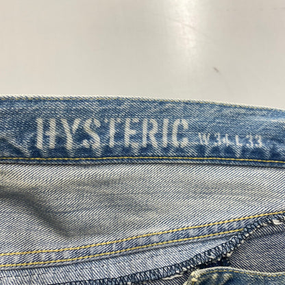 【中古品】【メンズ】 HYSTERIC GLAMOUR ヒステリックグラマー 02173AP12 STUDS CRASH PAINT DENIM PANTS スタッズ クラッシュ ペイント デニム パンツ ボトムス ズボン 151-260604-cs-08-izu サイズ：34 カラー：ライトインディゴ 万代Net店