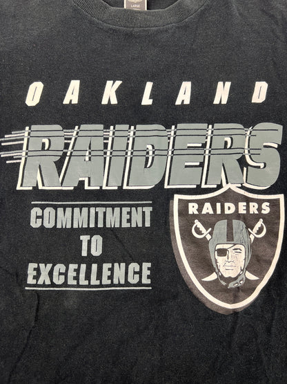 【中古品】【メンズ】 NFL ナショナル・フットボール・リーグ OAKLAND RAIDERS S/S PRINT TEE オークランド・レイダース ショートスリーブ プリント Tシャツ 半袖 トップス 178-260620-kk-17-hon サイズ：L カラー：BLACK 万代Net店