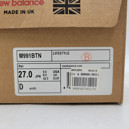 【中古品】【メンズ】 NEW BALANCE ニューバランス MADE IN UK M991BTN スニーカー シューズ 靴 162-260602-ya-19-izu サイズ：27cm カラー：BROWN RICE 万代Net店