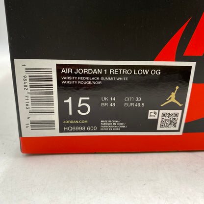 【中古品】【メンズ】 NIKE ナイキ AIR JORDAN 1 RETRO LOW OG HQ6998-600 エア ジョーダン 1 レトロ ロー OG スニーカー 靴 160-260602-as-01-izu サイズ：33cm カラー：VARSITY RED/BLACK-SUMMIT WHITE 万代Net店
