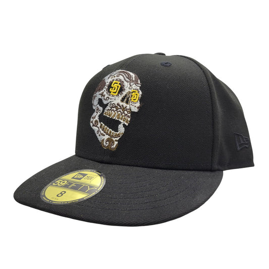 【中古美品】【メンズ/レディース】 NEW ERA ニューエラ SAN DIEGO PADRES FLYING SKULL CAP サンディエゴ パドレス スカル キャップ 帽子 服飾雑貨 185-260603-ay-16-izu サイズ：8(63.5cm) カラー：ブラック 万代Net店