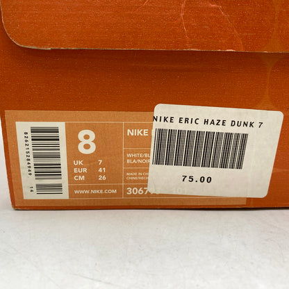 【現状渡し品】【メンズ/レディース】 NIKE ナイキ × ERIC HAZE エリックヘイズ DUNK LOW PREMIUM 306793-101 ダンク ロー プレミアム スニーカー 靴 160-260602-as-06-izu サイズ：26cm カラー：WHITE/BLACK-MED GREY 万代Net店