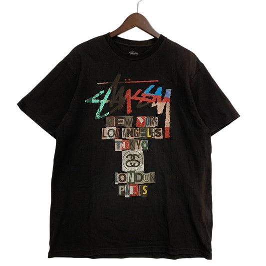 【現状渡し品】【メンズ】 STUSSY ステューシー 金タグ GRAPHIC WORLD TOUR TEE グラフィック ワールド ツアー Tシャツ トップス 半袖 142-260606-ya-11-izu サイズ：XL カラー：BLACK 万代Net店