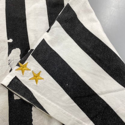 【現状渡し品】【メンズ】 STUSSY メキシコ製 STRIPE WORLD TOUR TEE ストライプ ワールド ツアー Tシャツ トップス 半袖 142-260608-ya-09-izu サイズ：XL カラー：ブラック×ホワイト 万代Net店