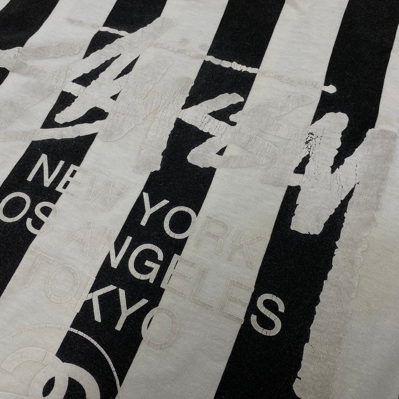 【現状渡し品】【メンズ】 STUSSY メキシコ製 STRIPE WORLD TOUR TEE ストライプ ワールド ツアー Tシャツ トップス 半袖 142-260608-ya-09-izu サイズ：XL カラー：ブラック×ホワイト 万代Net店