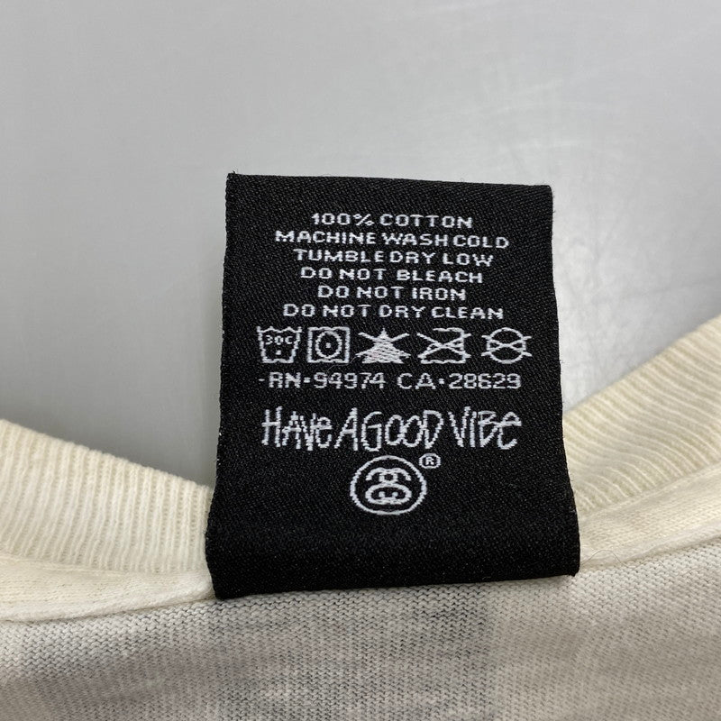 【現状渡し品】【メンズ】 STUSSY メキシコ製 STRIPE WORLD TOUR TEE ストライプ ワールド ツアー Tシャツ トップス 半袖 142-260608-ya-09-izu サイズ：XL カラー：ブラック×ホワイト 万代Net店