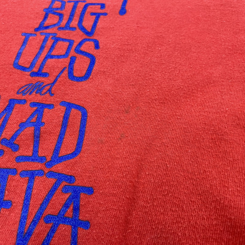 【中古品】【メンズ】 STUSSY ステューシー メキシコ製 BIGUPS AND MADFLAVA TEE ビガップス アンド マッドフレイヴァ Tシャツ トップス 半袖 142-260608-ya-08-izu サイズ：L カラー：レッド 万代Net店