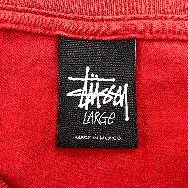 【中古品】【メンズ】 STUSSY ステューシー メキシコ製 BIGUPS AND MADFLAVA TEE ビガップス アンド マッドフレイヴァ Tシャツ トップス 半袖 142-260608-ya-08-izu サイズ：L カラー：レッド 万代Net店