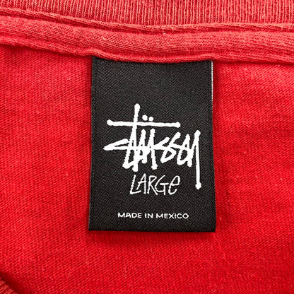【中古品】【メンズ】 STUSSY ステューシー メキシコ製 BIGUPS AND MADFLAVA TEE ビガップス アンド マッドフレイヴァ Tシャツ トップス 半袖 142-260608-ya-08-izu サイズ：L カラー：レッド 万代Net店