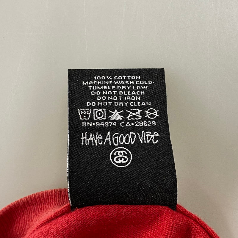 【中古品】【メンズ】 STUSSY ステューシー メキシコ製 BIGUPS AND MADFLAVA TEE ビガップス アンド マッドフレイヴァ Tシャツ トップス 半袖 142-260608-ya-08-izu サイズ：L カラー：レッド 万代Net店