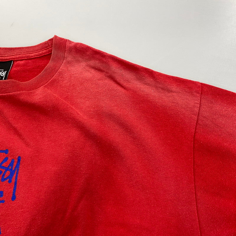 【中古品】【メンズ】 STUSSY ステューシー メキシコ製 BIGUPS AND MADFLAVA TEE ビガップス アンド マッドフレイヴァ Tシャツ トップス 半袖 142-260608-ya-08-izu サイズ：L カラー：レッド 万代Net店