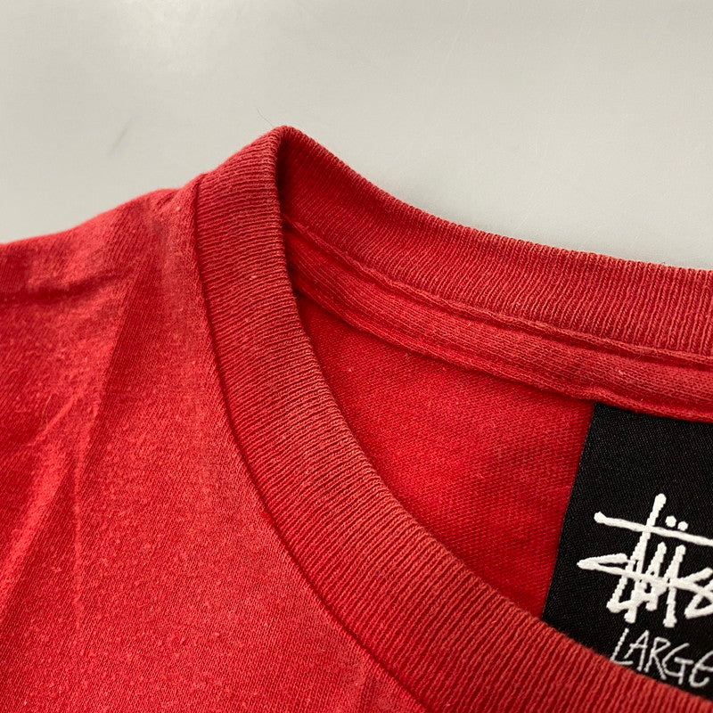 【中古品】【メンズ】 STUSSY ステューシー メキシコ製 BIGUPS AND MADFLAVA TEE ビガップス アンド マッドフレイヴァ Tシャツ トップス 半袖 142-260608-ya-08-izu サイズ：L カラー：レッド 万代Net店