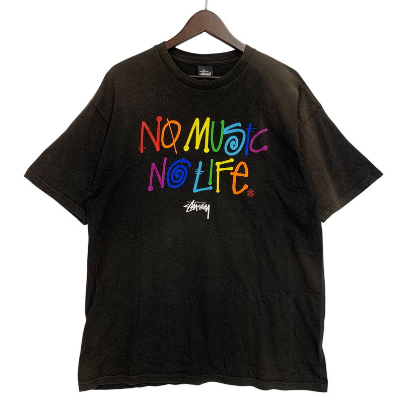 【現状渡し品】【メンズ】 STUSSY ステューシー × TOWER RECORDS タワー レコード NO MUSIC,NO LIFE TEE ノーミュージック ノーライフ Tシャツ トップス 半袖 142-260606-ya-10-izu サイズ：L カラー：BLACK 万代Net店
