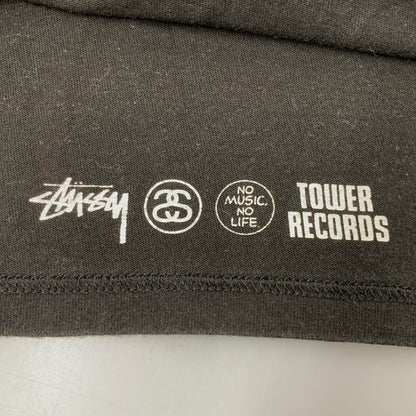 【現状渡し品】【メンズ】 STUSSY ステューシー × TOWER RECORDS タワー レコード NO MUSIC,NO LIFE TEE ノーミュージック ノーライフ Tシャツ トップス 半袖 142-260606-ya-10-izu サイズ：L カラー：BLACK 万代Net店