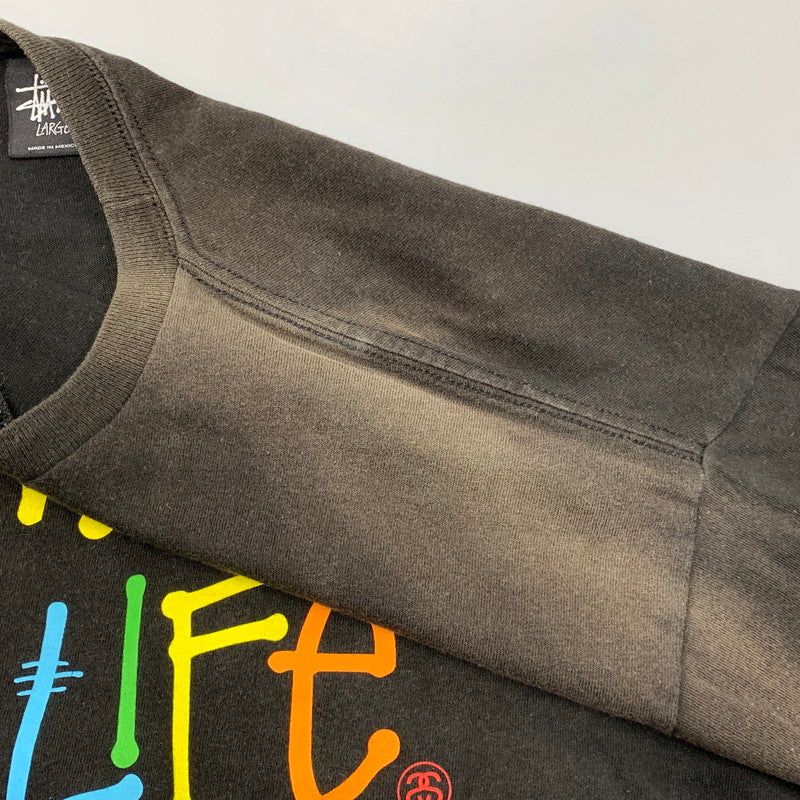 【現状渡し品】【メンズ】 STUSSY ステューシー × TOWER RECORDS タワー レコード NO MUSIC,NO LIFE TEE ノーミュージック ノーライフ Tシャツ トップス 半袖 142-260606-ya-10-izu サイズ：L カラー：BLACK 万代Net店