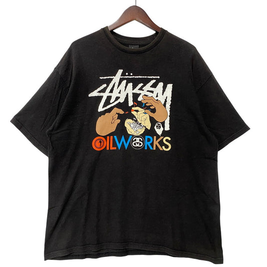 【現状渡し品】【メンズ】 STUSSY ステューシー × OILWORKS オイルワークス メキシコ製 POPY OIL TEE ポピー オイル Tシャツ トップス 142-260602-kh-05-izu サイズ：XL カラー：ブラック 万代Net店